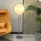 Lámpara de Pie Bola Blanca Acrílica Cromo Metal Diseño Art Deco E27 LED