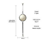 Lámpara de Pie Bola Blanca Acrílica Cromo Metal Diseño Art Deco E27 LED