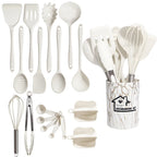 Set de Utensilios de Cocina de Silicona Carvallo Rosa | 18 piezas | Apto para alimentos y Resistente al Calor | Cucharón, Espátula, Cucharas Medidoras y más