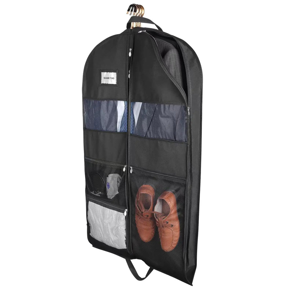 Carvallo bolsa de ropa para viajes | Doble cremallera y bolsillos XXL | Transpirable y Transparente | Organizador de trajes colgante de 43 pulgadas