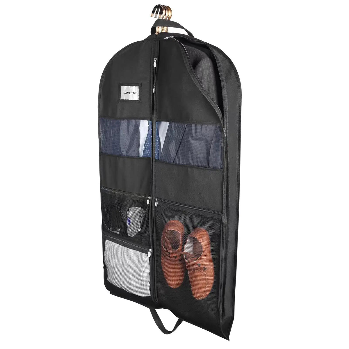 Carvallo bolsa de ropa para viajes | Doble cremallera y bolsillos XXL | Transpirable y Transparente | Organizador de trajes colgante de 43 pulgadas