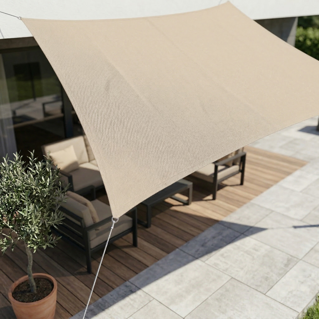 Tela de Sombra Rectangular Impermeable Protección UV Terraza Jardín Balcón
