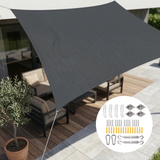 Tela de Sombra Rectangular Impermeable Protección UV Terraza Jardín Balcón