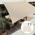 Tela de Sombra Rectangular Impermeable Protección UV Terraza Jardín Balcón