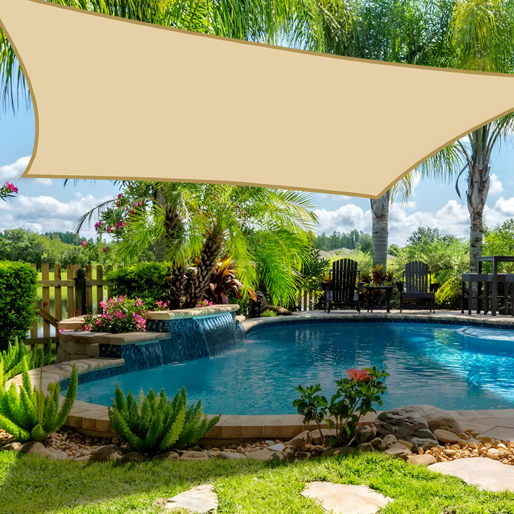 Tela de Sombra Rectangular Impermeable Protección UV Terraza Jardín Balcón