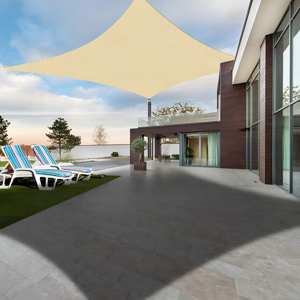 Tela de Sombra Rectangular Impermeable Protección UV Terraza Jardín Balcón