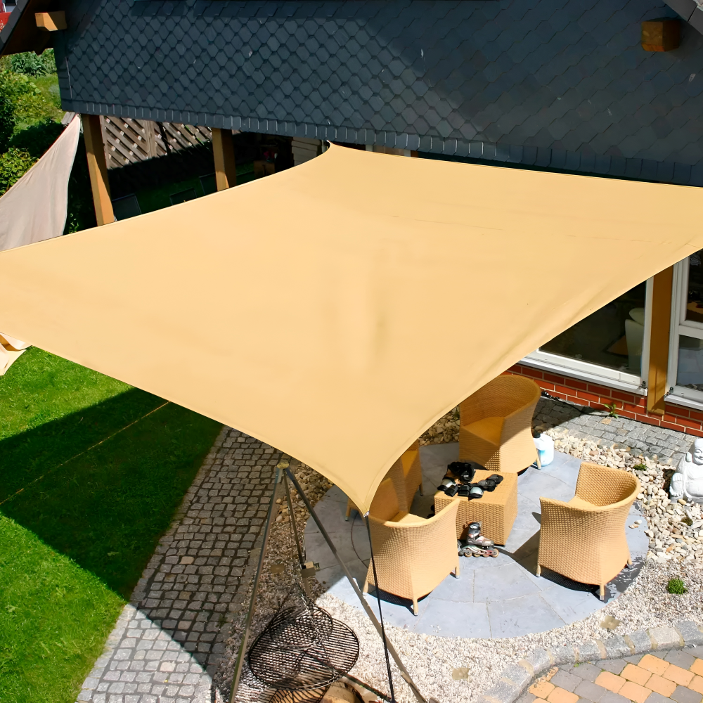 Tela de Sombra Rectangular Impermeable Protección UV Terraza Jardín Balcón