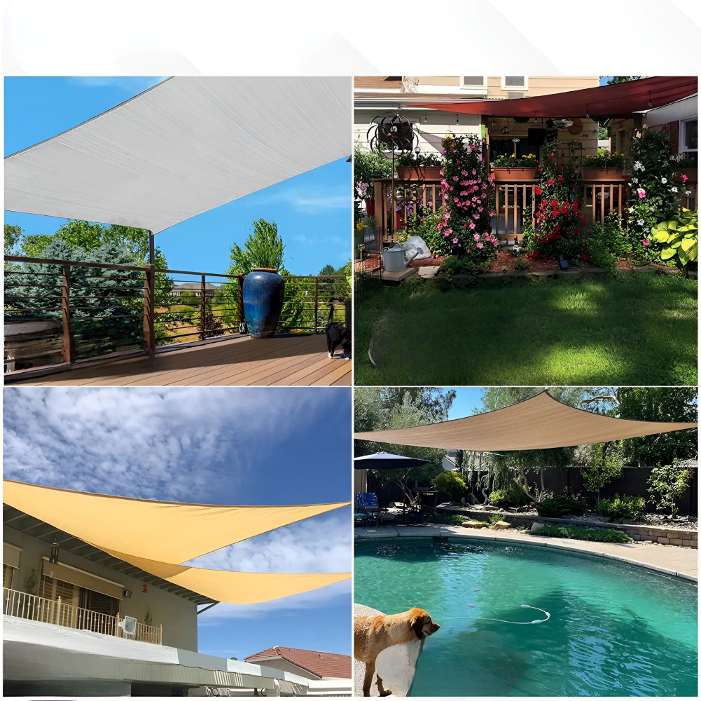 Tela de Sombra Rectangular Impermeable Protección UV Terraza Jardín Balcón