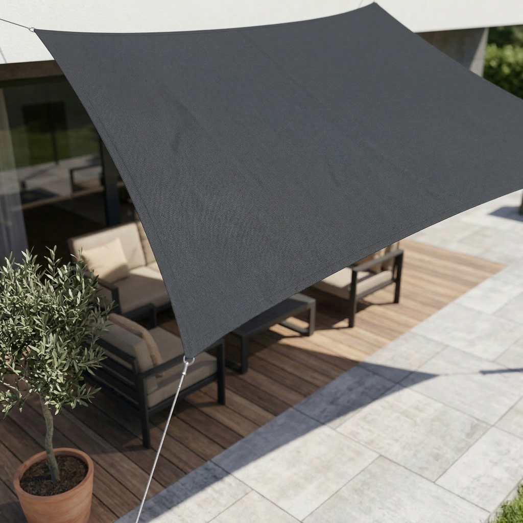 Tela de Sombra Rectangular Impermeable Protección UV Terraza Jardín Balcón