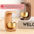 Órgano de Viento Magnético de Madera con Elemento de Cuenco Sonoro Colgante Diseño Escandinavo