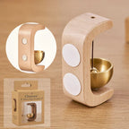 Órgano de Viento Magnético de Madera con Elemento de Cuenco Sonoro Colgante Diseño Escandinavo