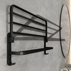 Soporte de toalla plegable con ganchos – Ahorra espacio y versátil | Ideal para baño y cocina