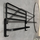 Soporte de toalla plegable con ganchos – Ahorra espacio y versátil | Ideal para baño y cocina