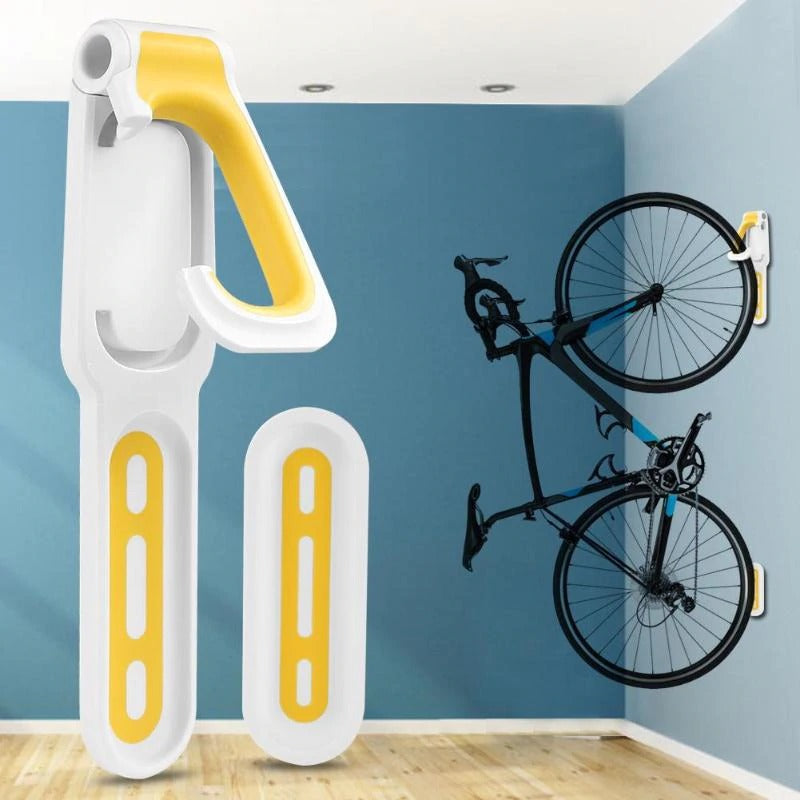 RackPro – Gancho de Montaje en Pared para Bicicletas con Agarre Seguro y Soporte para Rueda Trasera