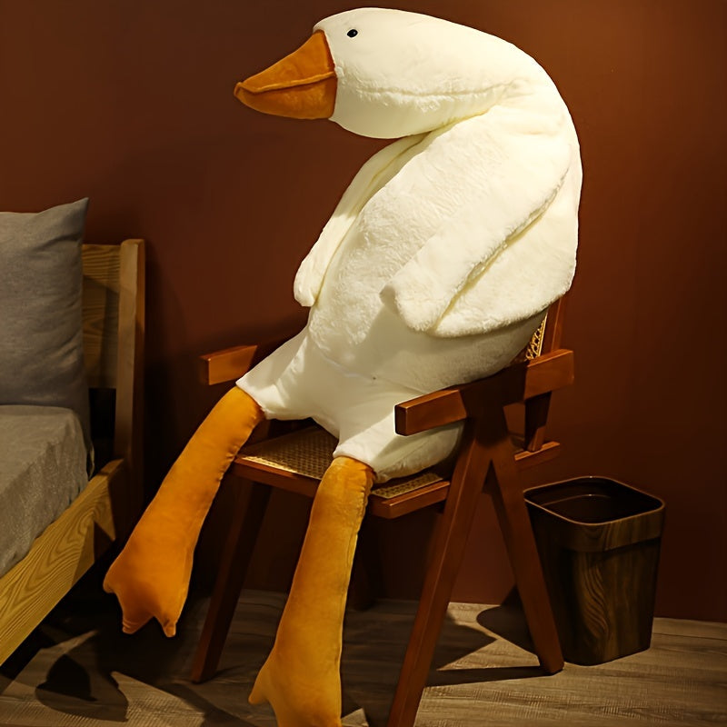 Juguete de Peluche de Pato Blanco Suave - Gran Almohada de Cisne o Ganso, Alfombra de Piso Esponjosa para Habitaciones Infantiles y Decoración del Hogar