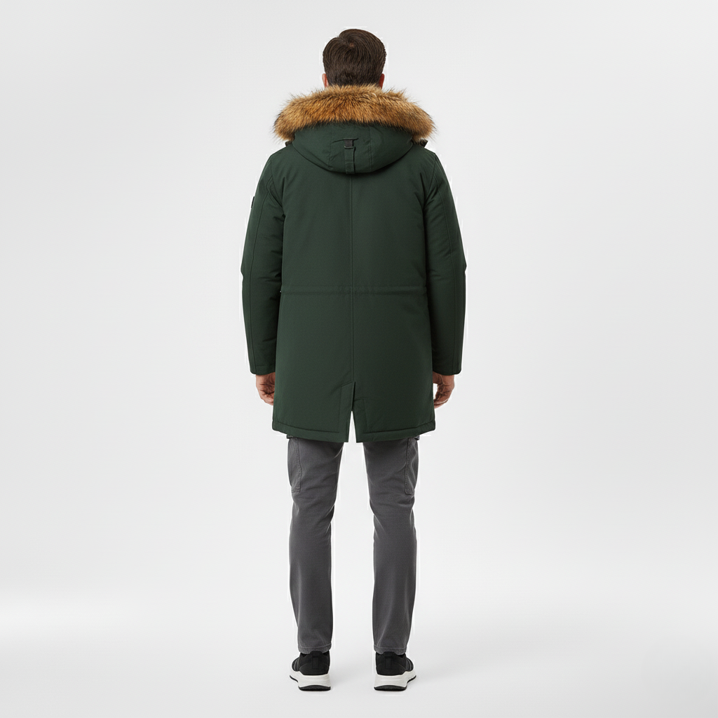 Parka con capucha de piel