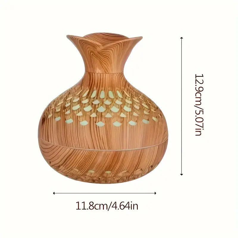 Humidificador de Aromaterapia con LED – Difusor con aspecto de madera y luz nocturna