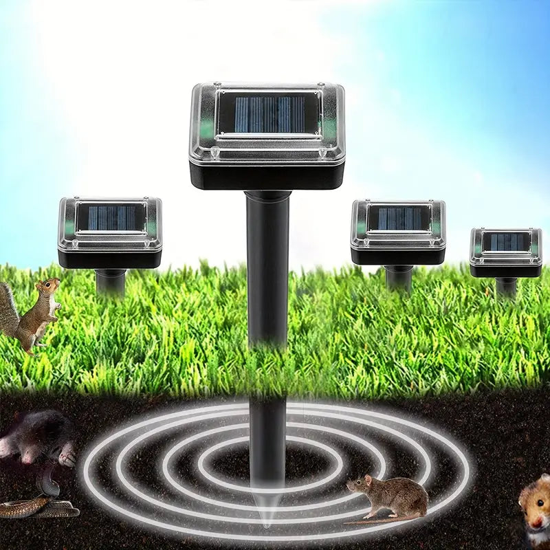 Dispositivo de ultrasonido solar para ahuyentar serpientes y plagas – unidad para el jardín