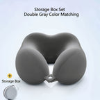 Cojín de viaje ergonómico en forma de U – Soporte para el cuello de espuma viscoelástica para viajes confortables