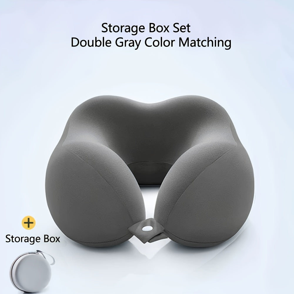Cojín de viaje ergonómico en forma de U – Soporte para el cuello de espuma viscoelástica para viajes confortables