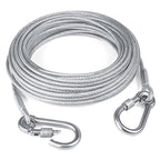 Correa de Perro de Acero 3mm Resistente a la Masticación 3-15m Correa de Jardín para Exterior con Mosquetones