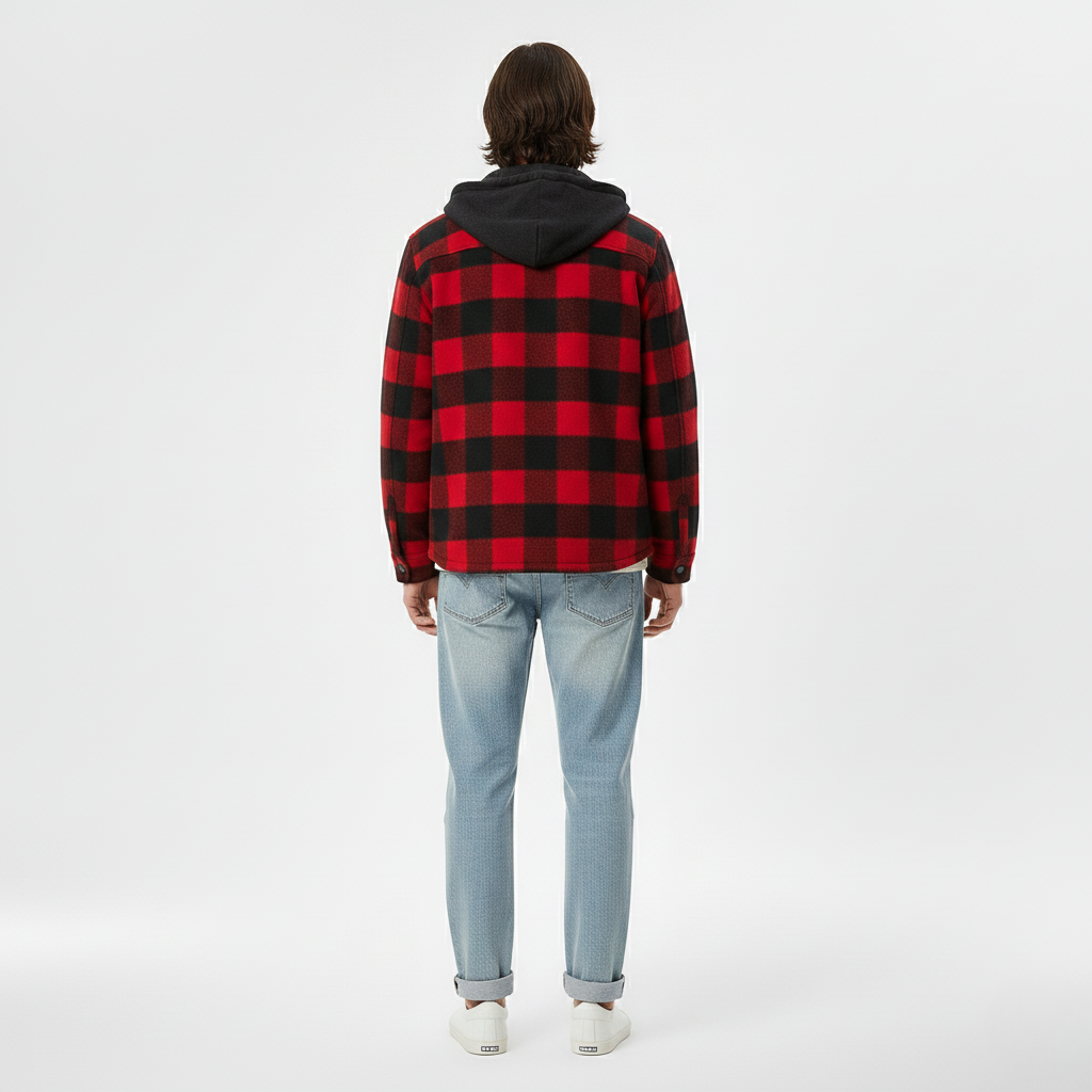 Chaqueta de franela con capucha