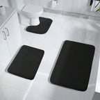 Alfombra de baño antideslizante de espuma viscoelástica - juego de 3 piezas