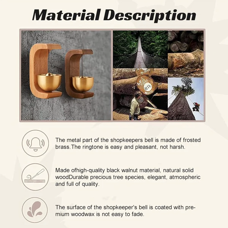 Órgano de Viento Magnético de Madera con Elemento de Cuenco Sonoro Colgante Diseño Escandinavo