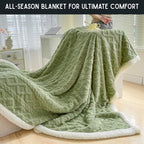 Duvet Sherpa Manta con Peso 150x200cm Gris Doble Cálido Manta de Forro Polar Colcha Manta Pesada Invierno Dormitorio