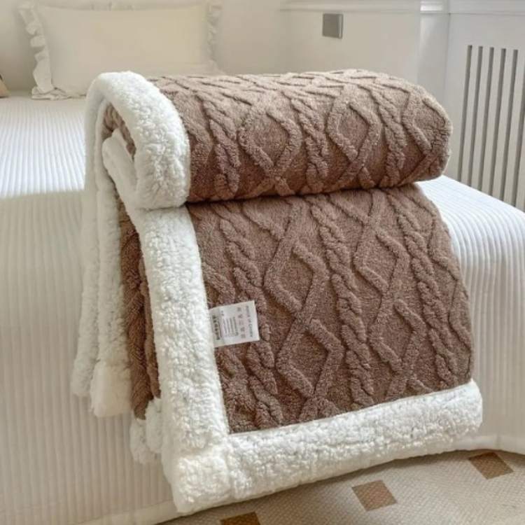 Duvet Sherpa Manta con Peso 150x200cm Gris Doble Cálido Manta de Forro Polar Colcha Manta Pesada Invierno Dormitorio