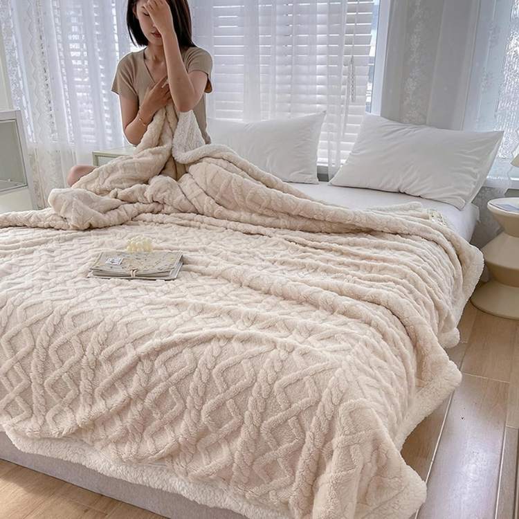 Duvet Sherpa Manta con Peso 150x200cm Gris Doble Cálido Manta de Forro Polar Colcha Manta Pesada Invierno Dormitorio