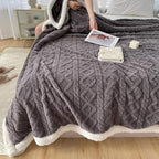 Duvet Sherpa Manta con Peso 150x200cm Gris Doble Cálido Manta de Forro Polar Colcha Manta Pesada Invierno Dormitorio