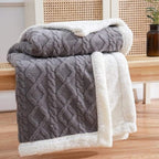 Duvet Sherpa Manta con Peso 150x200cm Gris Doble Cálido Manta de Forro Polar Colcha Manta Pesada Invierno Dormitorio