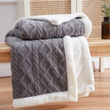 Duvet Sherpa Manta con Peso 150x200cm Gris Doble Cálido Manta de Forro Polar Colcha Manta Pesada Invierno Dormitorio