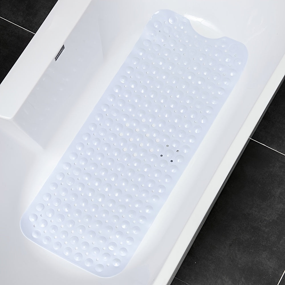 Alfombrilla Antideslizante 101x40 cm con Ventosas para Ducha y Baño, Alfombra de Seguridad, Drenaje de Agua, Higiénica, Extra Larga para Baño