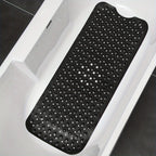 Alfombrilla Antideslizante 101x40 cm con Ventosas para Ducha y Baño, Alfombra de Seguridad, Drenaje de Agua, Higiénica, Extra Larga para Baño