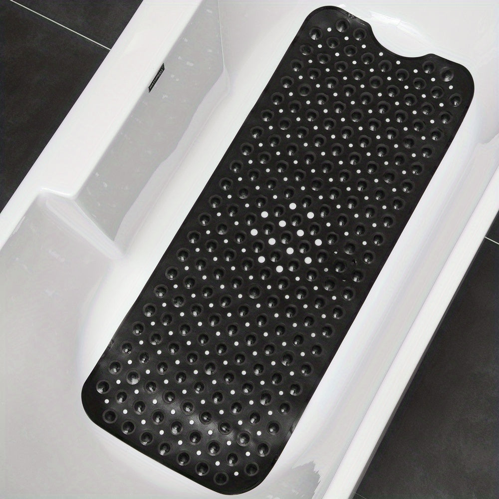 Alfombrilla Antideslizante 101x40 cm con Ventosas para Ducha y Baño, Alfombra de Seguridad, Drenaje de Agua, Higiénica, Extra Larga para Baño