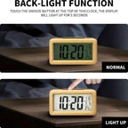 Reloj Despertador Digital de Madera – Pantalla LED con Temperatura y Fecha