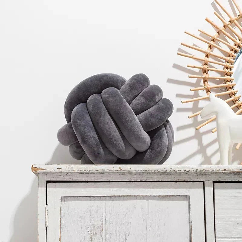 Bola de Suede Efecto Tejido Decorativa Cojín Suave