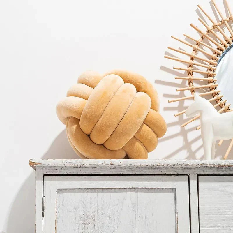 Bola de Suede Efecto Tejido Decorativa Cojín Suave
