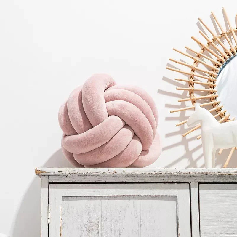 Bola de Suede Efecto Tejido Decorativa Cojín Suave