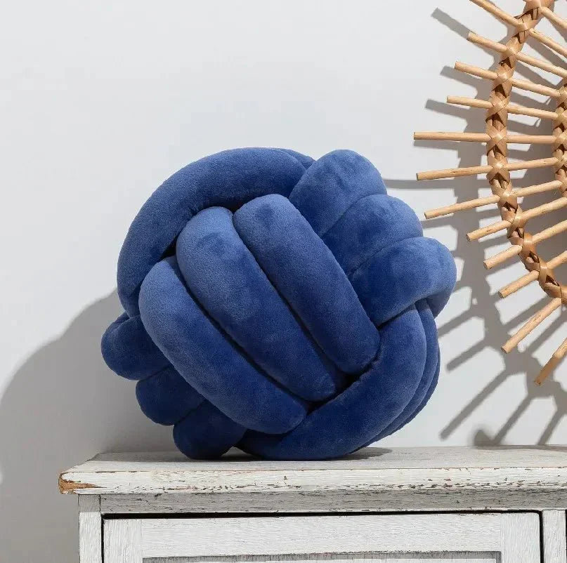 Bola de Suede Efecto Tejido Decorativa Cojín Suave