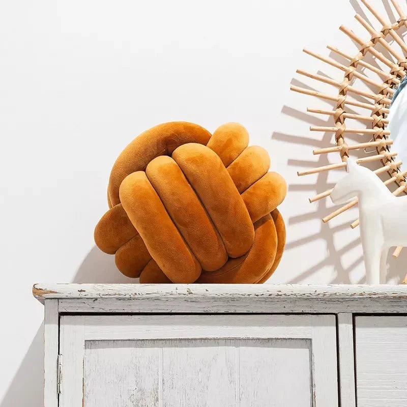 Bola de Suede Efecto Tejido Decorativa Cojín Suave