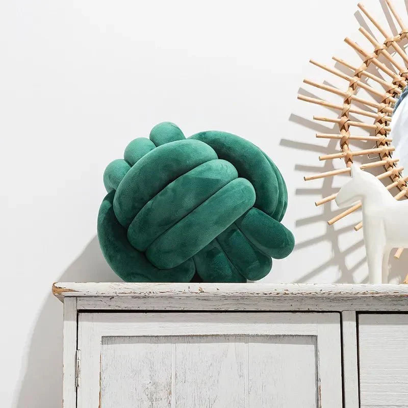 Bola de Suede Efecto Tejido Decorativa Cojín Suave