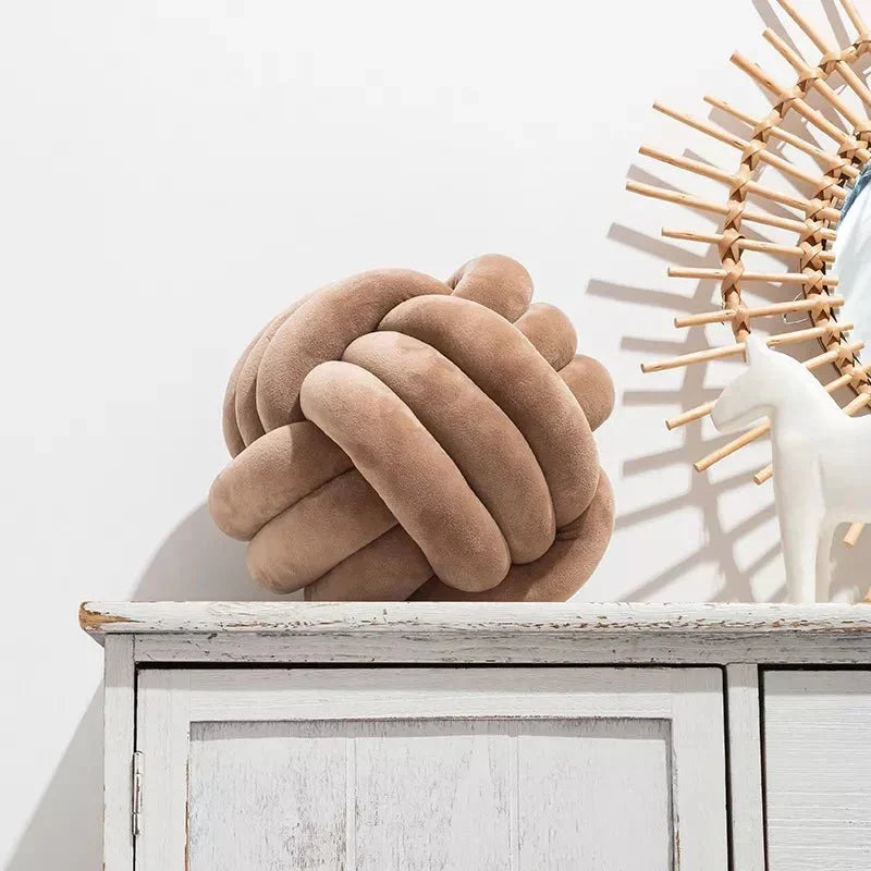 Bola de Suede Efecto Tejido Decorativa Cojín Suave
