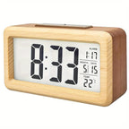 Reloj Despertador Digital de Madera – Pantalla LED con Temperatura y Fecha