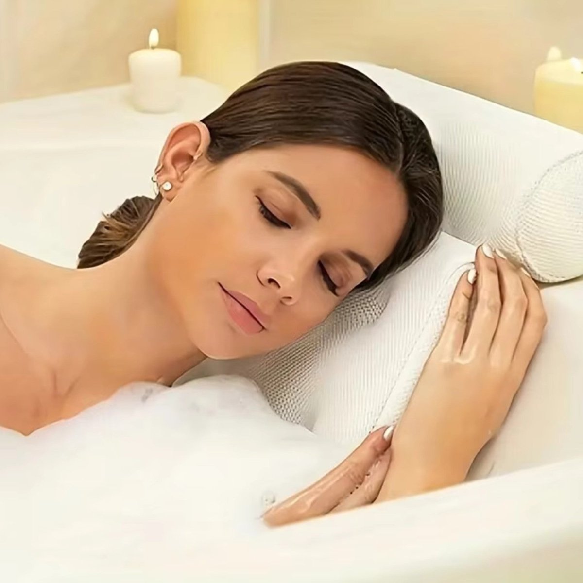 Almohada de Baño Ergonómica para Soporte de Cuello y Hombros