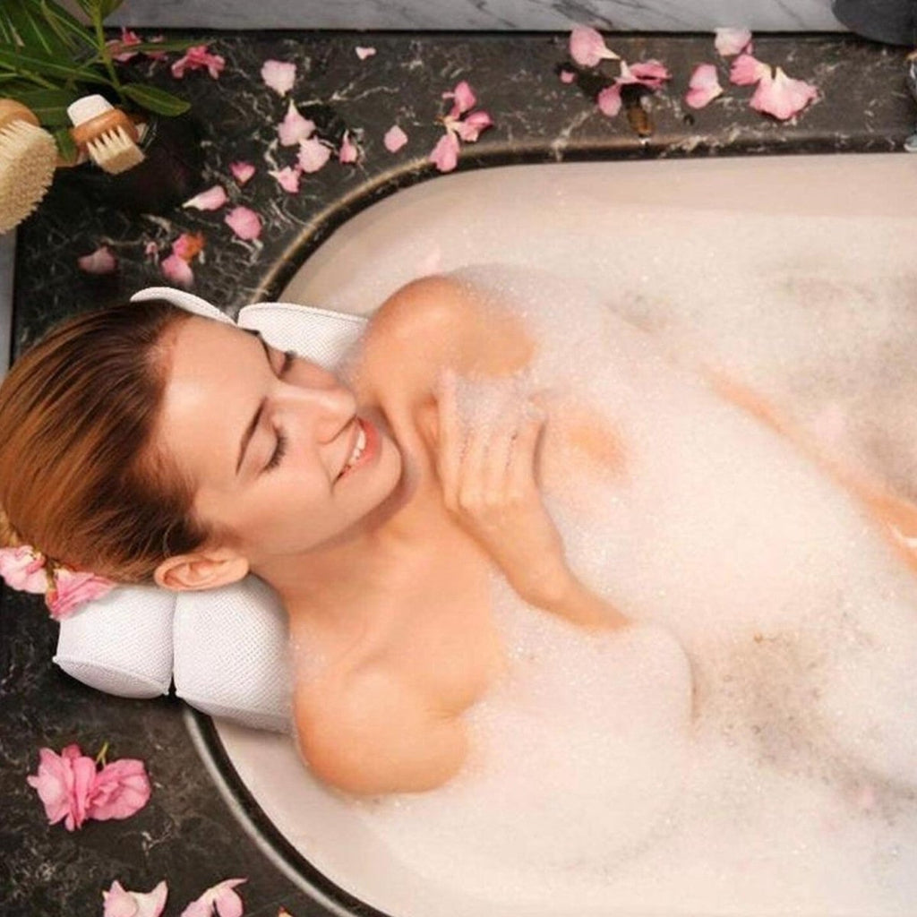 Almohada de Baño Ergonómica para Soporte de Cuello y Hombros