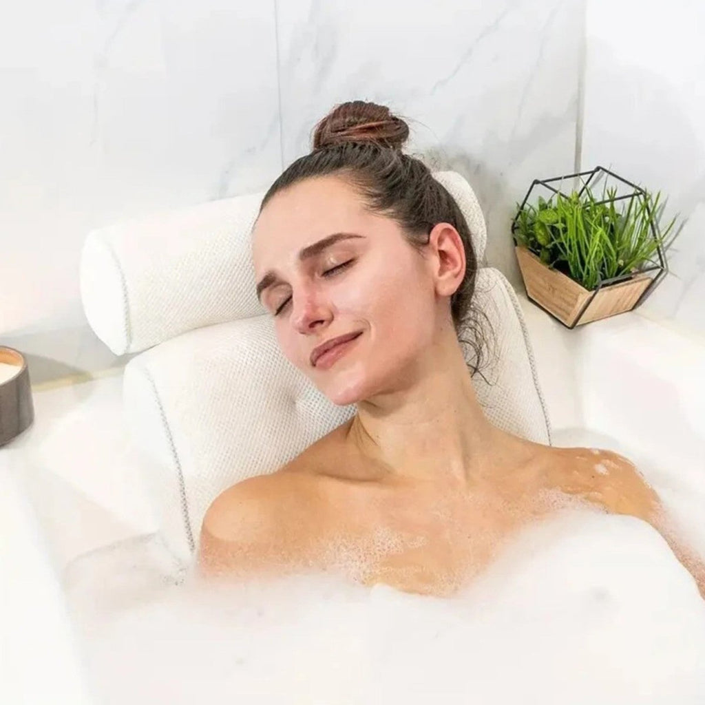 Almohada de Baño Ergonómica para Soporte de Cuello y Hombros