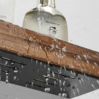 Estante de pared de baño de madera maciza – Sin perforaciones, diseño natural